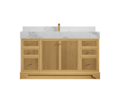 Manhattan White Oak 60 in. W x 22 in. D Single Sink Bathroom Vanity - photo 9