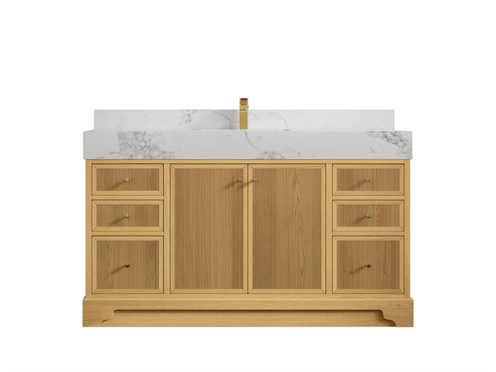 Manhattan White Oak 60 in. W x 22 in. D Single Sink Bathroom Vanity - photo 9