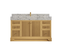 Manhattan White Oak 60 in. W x 22 in. D Single Sink Bathroom Vanity - photo 12
