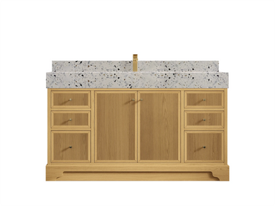 Manhattan White Oak 60 in. W x 22 in. D Single Sink Bathroom Vanity - Willow Bath and Vanity