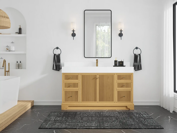 Manhattan White Oak 60 in. W x 22 in. D Single Sink Bathroom Vanity - photo 4