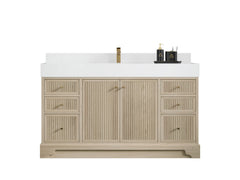 Manhattan White Oak 60 in. W x 22 in. D Single Sink Bathroom Vanity - photo 1