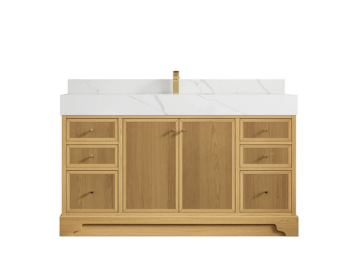Manhattan White Oak 60 in. W x 22 in. D Single Sink Bathroom Vanity - photo 8