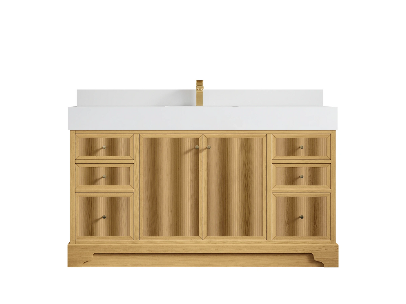 Manhattan White Oak 60 in. W x 22 in. D Single Sink Bathroom Vanity