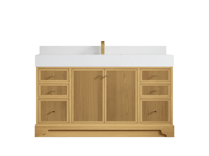 Manhattan White Oak 60 in. W x 22 in. D Single Sink Bathroom Vanity - photo 13