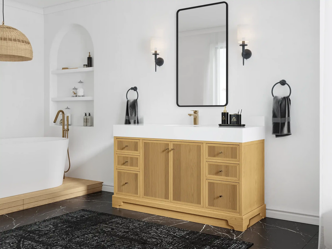 Manhattan White Oak 60 in. W x 22 in. D Single Sink Bathroom Vanity | 
              
                White Oak
                
                  
             - MNH_WHOK_CA_LZ_60S - photo №2