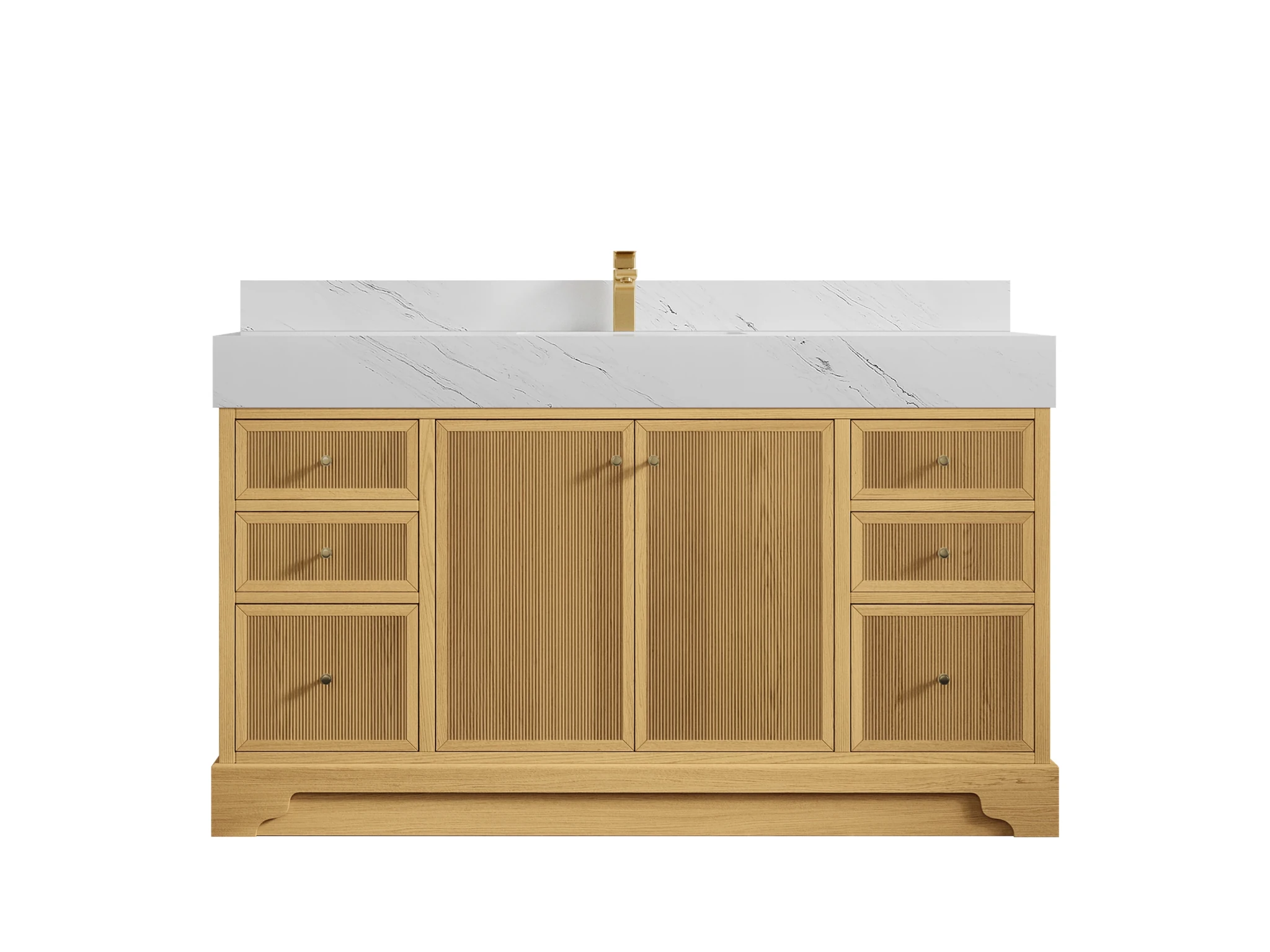 Manhattan White Oak 60 in. W x 22 in. D Single Sink Bathroom Vanity - Willow Bath and Vanity