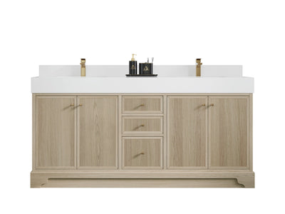 Manhattan White Oak 72 in. W x 22 in. D Double Sink Bathroom Vanity - Willow Bath and Vanity