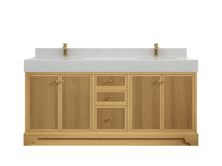 Manhattan White Oak 72 in. W x 22 in. D Double Sink Bathroom Vanity - photo 7