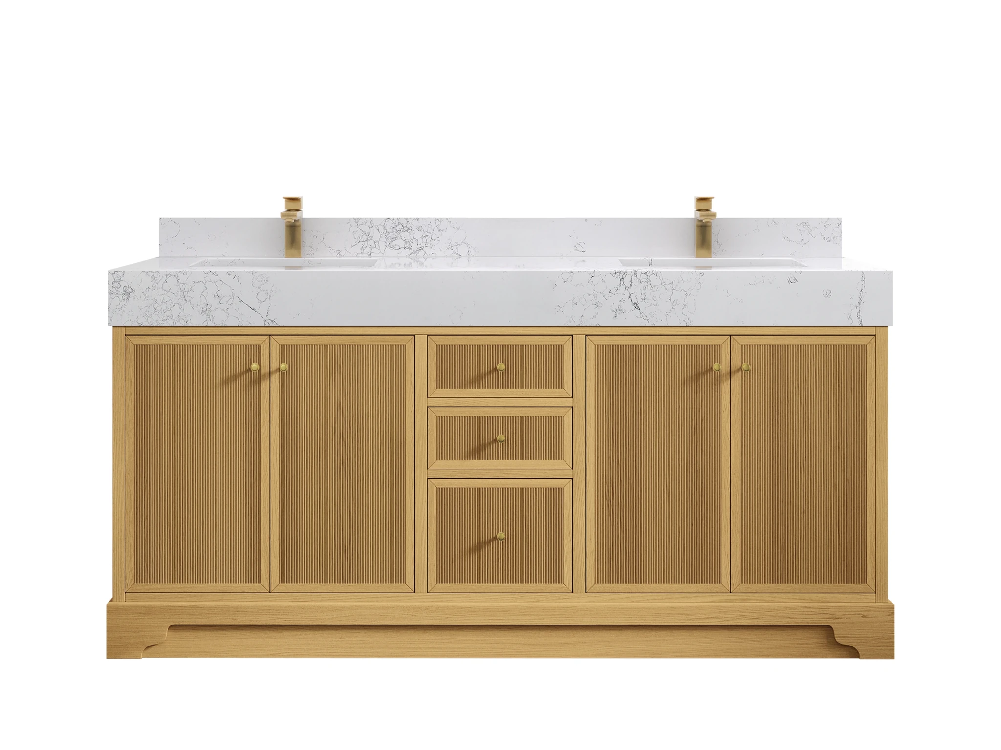 Manhattan White Oak 72 in. W x 22 in. D Double Sink Bathroom Vanity - Willow Bath and Vanity