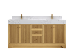 Manhattan White Oak 72 in. W x 22 in. D Double Sink Bathroom Vanity - photo 10
