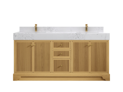 Manhattan White Oak 72 in. W x 22 in. D Double Sink Bathroom Vanity - Willow Bath and Vanity