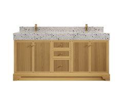 Manhattan White Oak 72 in. W x 22 in. D Double Sink Bathroom Vanity - photo 12