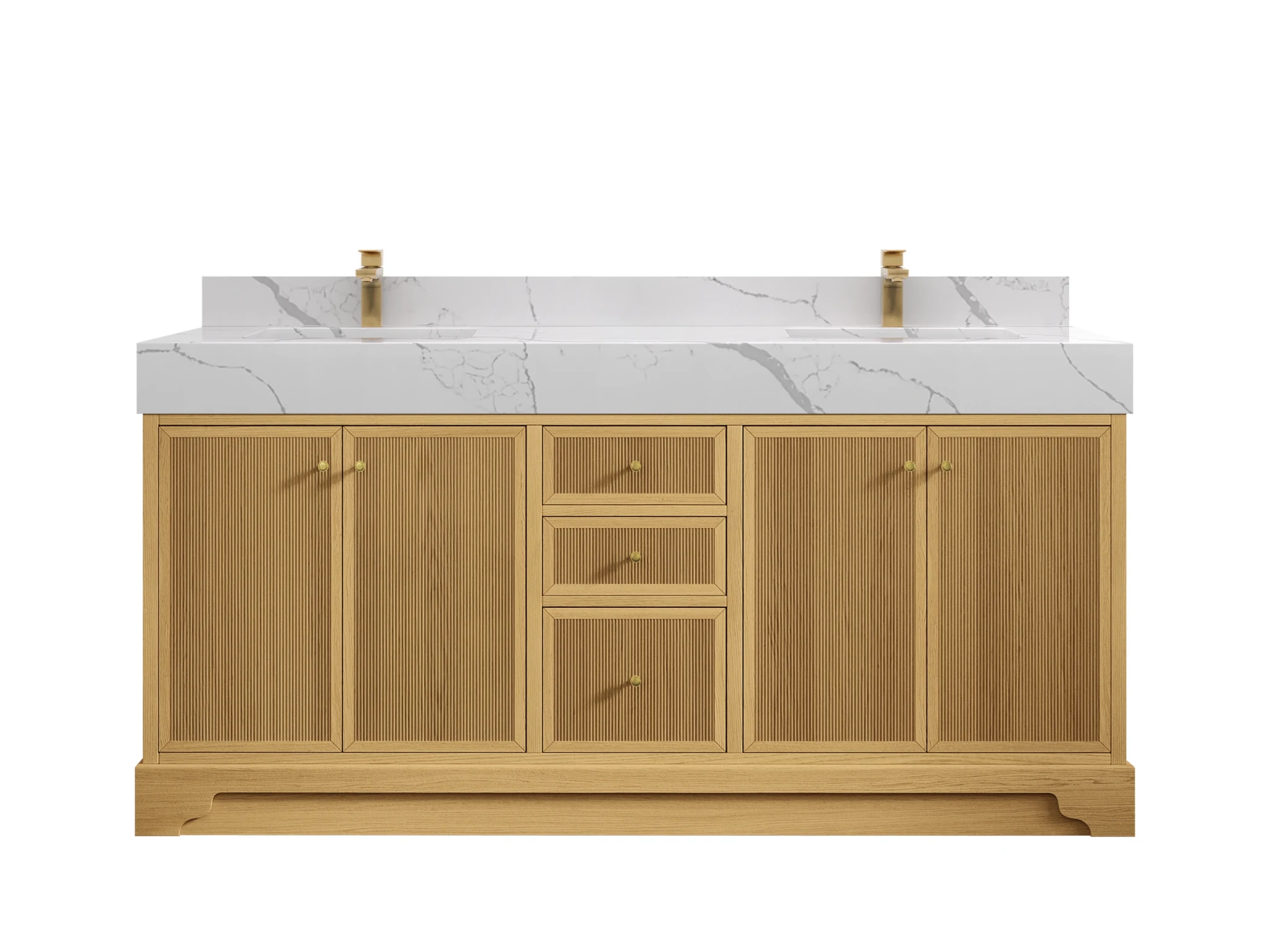 Manhattan White Oak 72 in. W x 22 in. D Double Sink Bathroom Vanity - Willow Bath and Vanity