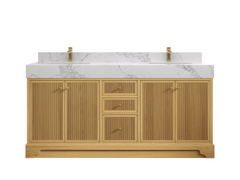 Manhattan White Oak 72 in. W x 22 in. D Double Sink Bathroom Vanity - photo 9