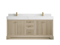 Manhattan White Oak 72 in. W x 22 in. D Double Sink Bathroom Vanity - photo 9