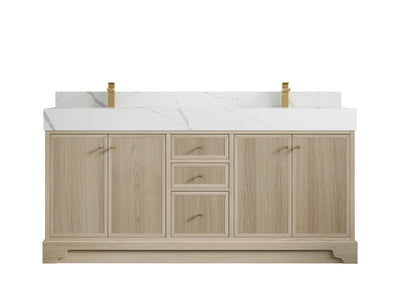 Manhattan White Oak 72 in. W x 22 in. D Double Sink Bathroom Vanity - Willow Bath and Vanity