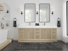 Manhattan White Oak 84 in. W x 22 in. D Double Sink Bathroom Vanity - photo 4