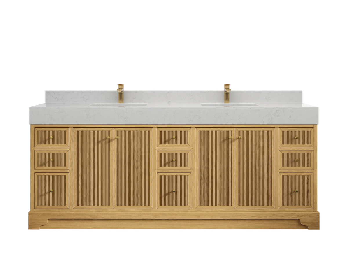 Manhattan White Oak 84 in. W x 22 in. D Double Sink Bathroom Vanity - Willow Bath and Vanity
