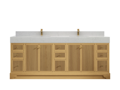 Manhattan White Oak 84 in. W x 22 in. D Double Sink Bathroom Vanity - Willow Bath and Vanity