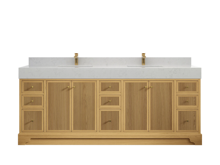 Manhattan White Oak 84 in. W x 22 in. D Double Sink Bathroom Vanity - photo 7