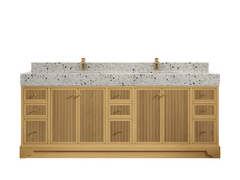 Manhattan White Oak 84 in. W x 22 in. D Double Sink Bathroom Vanity - photo 12