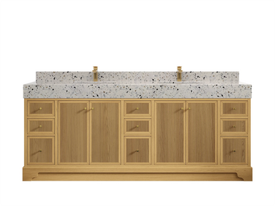 Manhattan White Oak 84 in. W x 22 in. D Double Sink Bathroom Vanity - Willow Bath and Vanity