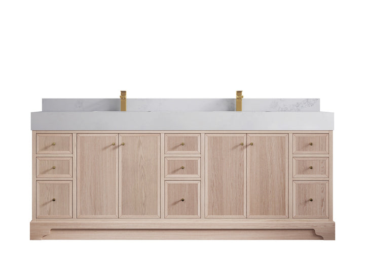 Manhattan White Oak 84 in. W x 22 in. D Double Sink Bathroom Vanity - photo 11