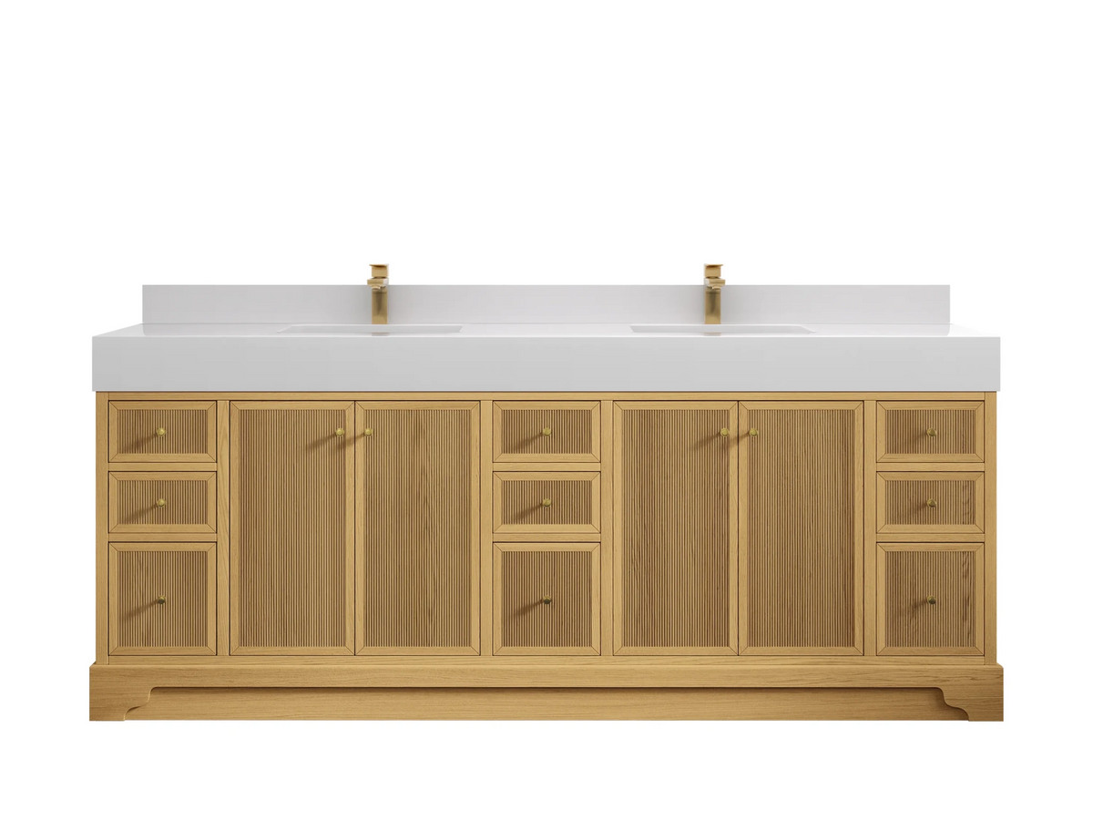 Manhattan White Oak 84 in. W x 22 in. D Double Sink Bathroom Vanity - Willow Bath and Vanity