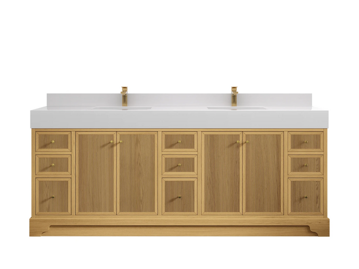 Manhattan White Oak 84 in. W x 22 in. D Double Sink Bathroom Vanity - photo 13