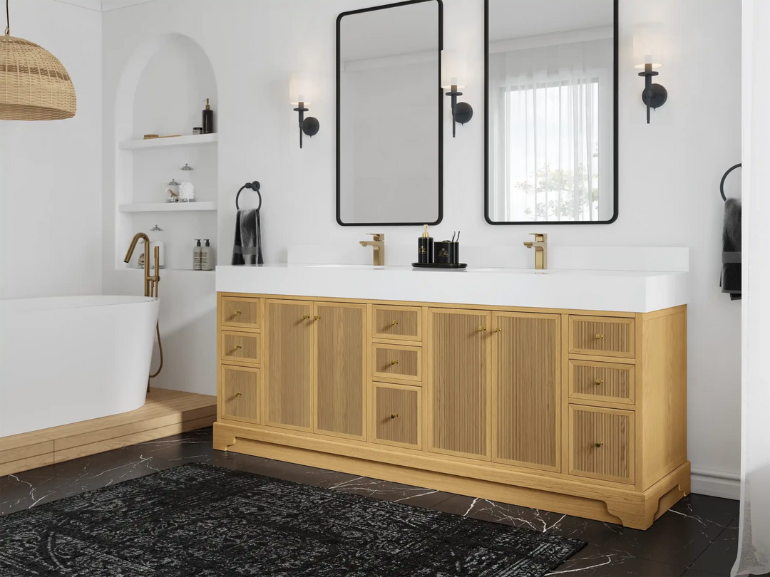 Manhattan White Oak 84 in. W x 22 in. D Double Sink Bathroom Vanity | 
              
                White Oak
                
                  
             - MNH_WHOK_CA_LZ_84 - photo №2