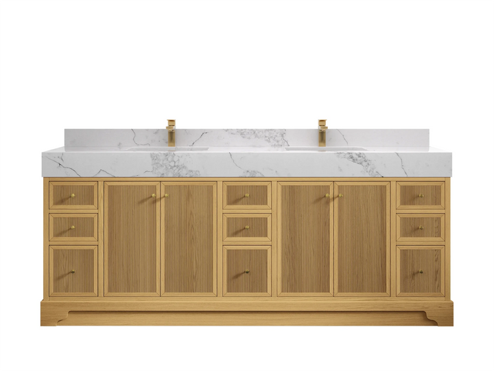Manhattan White Oak 84 in. W x 22 in. D Double Sink Bathroom Vanity - photo 9