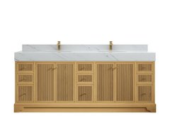 Manhattan White Oak 84 in. W x 22 in. D Double Sink Bathroom Vanity - photo 11