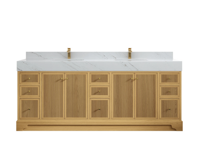 Manhattan White Oak 84 in. W x 22 in. D Double Sink Bathroom Vanity - Willow Bath and Vanity