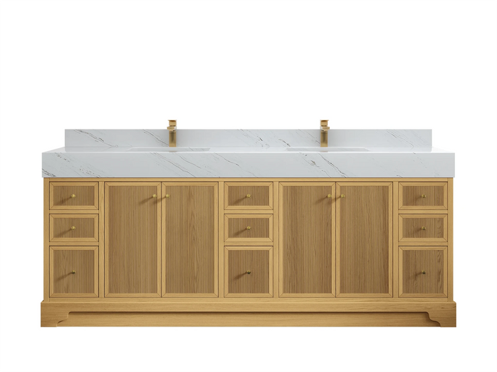 Manhattan White Oak 84 in. W x 22 in. D Double Sink Bathroom Vanity - photo 11