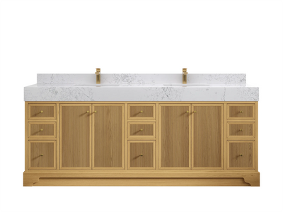Manhattan White Oak 84 in. W x 22 in. D Double Sink Bathroom Vanity - Willow Bath and Vanity