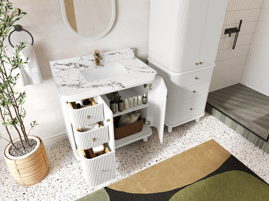 Miami 36 in. W x 22 in. D Center Sink Bathroom Vanity - Willow Bath and Vanity