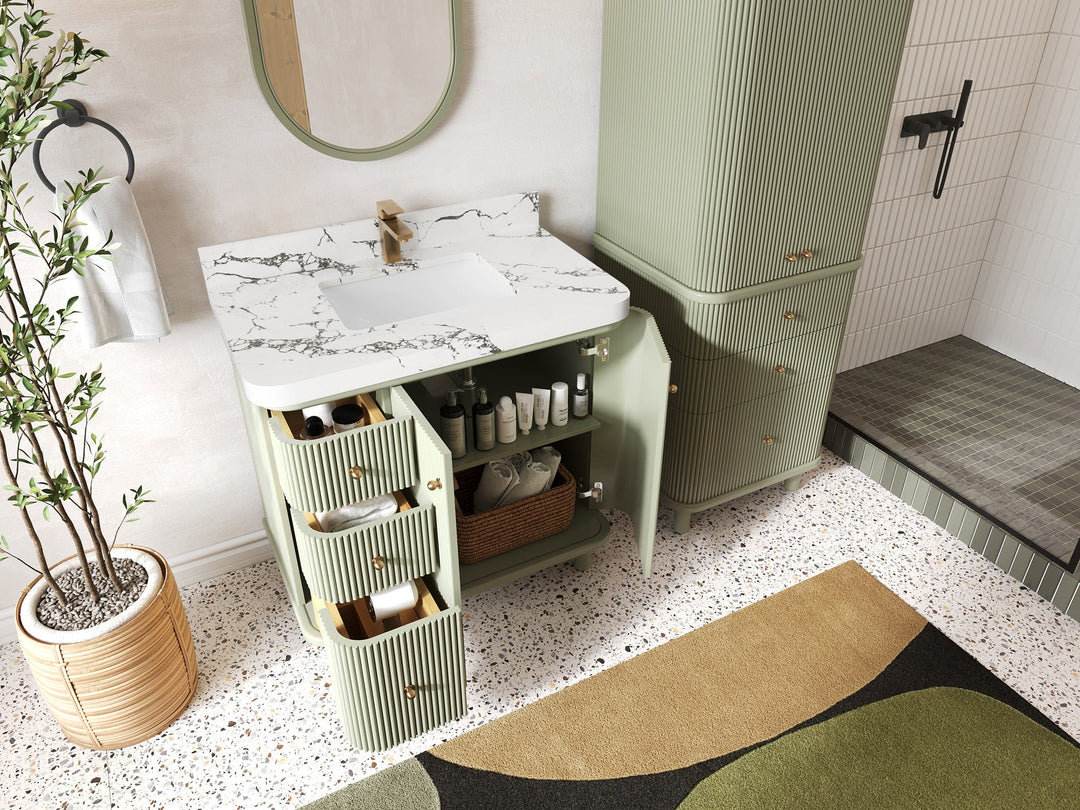 Miami 36 in. W x 22 in. D Center Sink Bathroom Vanity - Willow Bath and Vanity
