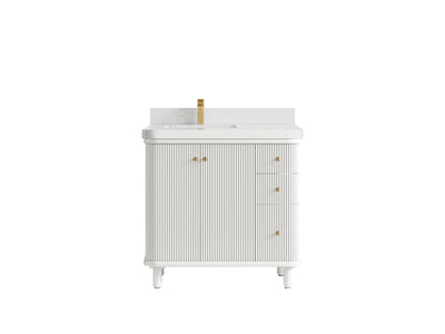 Miami 36 in. W x 22 in. D Left Offset Sink Bathroom Vanity - Willow Bath and Vanity