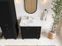 Miami 36 in. W x 22 in. D Left Offset Sink Bathroom Vanity - photo 20