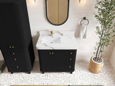 Miami 36 in. W x 22 in. D Left Offset Sink Bathroom Vanity - Willow Bath and Vanity