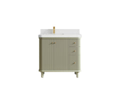 Miami 36 in. W x 22 in. D Left Offset Sink Bathroom Vanity - photo 17