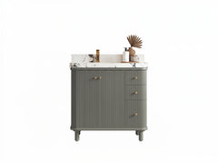Miami 36 in. W x 22 in. D Left Offset Sink Bathroom Vanity - photo 1