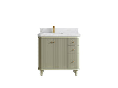 Miami 36 in. W x 22 in. D Left Offset Sink Bathroom Vanity - photo 23