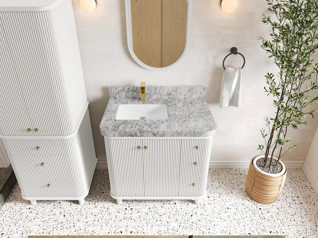 Miami 36 in. W x 22 in. D Left Offset Sink Bathroom Vanity - Willow Bath and Vanity