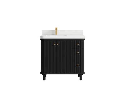 Miami 36 in. W x 22 in. D Left Offset Sink Bathroom Vanity - Willow Bath and Vanity