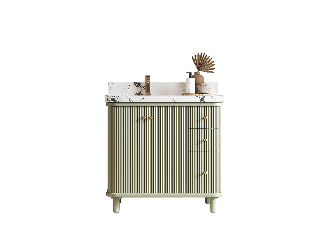 Miami 36 in. W x 22 in. D Left Offset Sink Bathroom Vanity - Willow Bath and Vanity