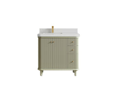 Miami 36 in. W x 22 in. D Left Offset Sink Bathroom Vanity - photo 15