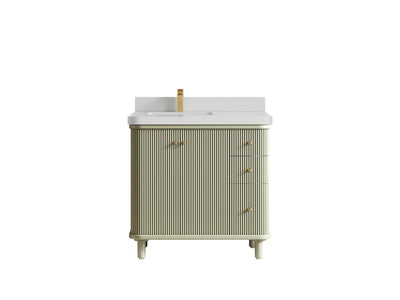 Miami 36 in. W x 22 in. D Left Offset Sink Bathroom Vanity - Willow Bath and Vanity