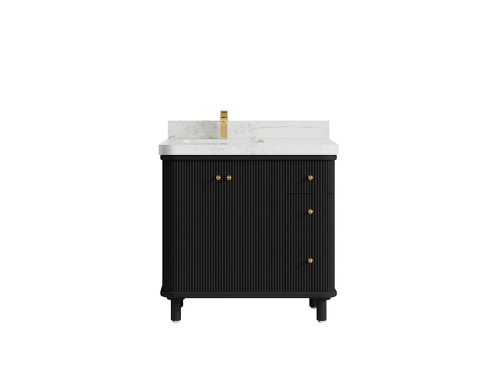 Miami 36 in. W x 22 in. D Left Offset Sink Bathroom Vanity - photo 11